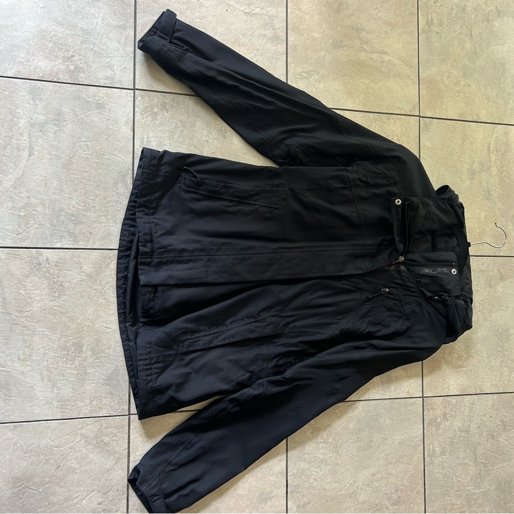 Black Hooded Rain Jacket